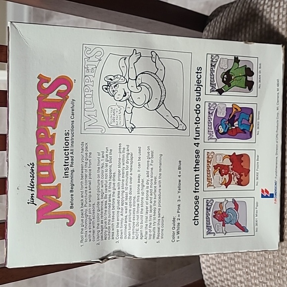 Muppets Mosette Crushed Stone Vintage Craft Kit Miss Piggy Jim Hensons 1982 - Picture 2 of 3
